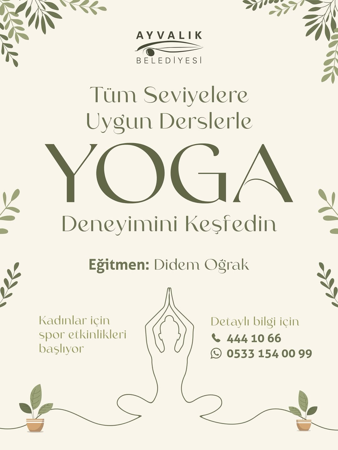 Ayvalık'ta Ücretsiz Yoga Dersleri Başlıyor
