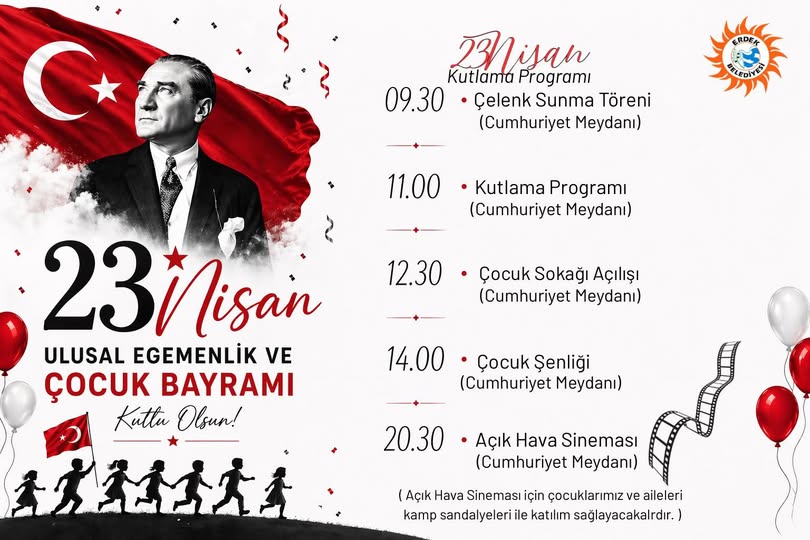 Erdek'te 23 Nisan Coşkusu: Çocuk Bayramı Programı Açıklandı