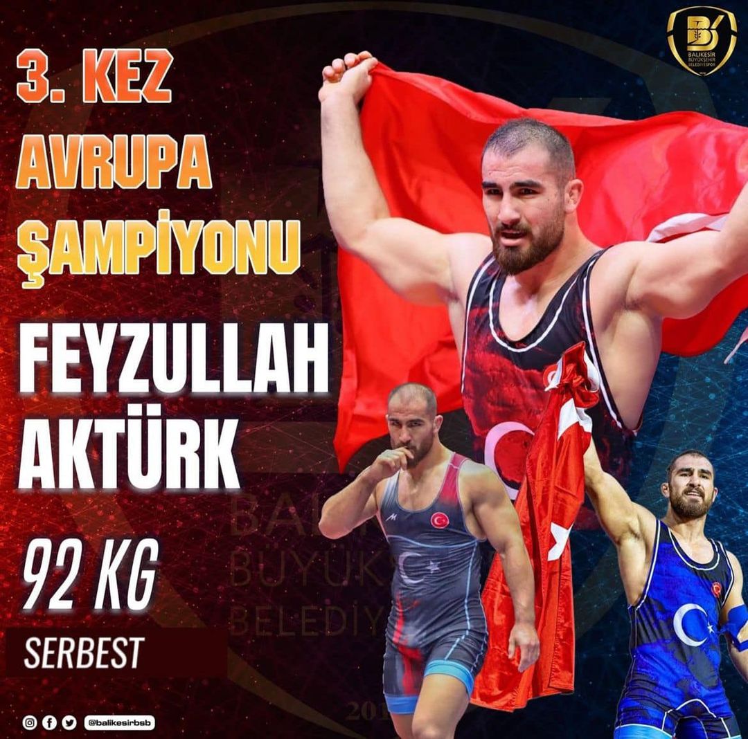 Milli Atlet Feyzullah Aktürk, Avrupa Şampiyonası'nda üçüncü kez altın madalya kazandı.