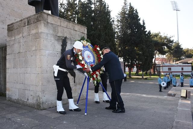 Balıkesir Emniyet Teşkilatı, 179. Kuruluş Yıl Dönümünde Atatürk Anıtı'nda Özel Tören Düzenledi.