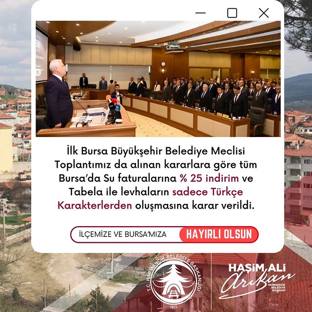 Bursa'da Büyükşehir Belediye Meclisi, önemli kararlar aldı: Su fiyatlarında indirim ve tabela levhalarında Türkçe kullanımı zorunluluğu!