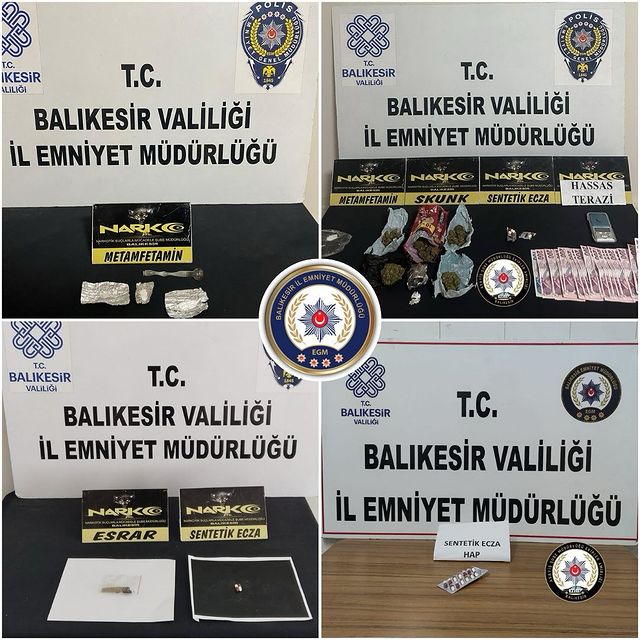 Balıkesir'de yapılan operasyonlarda aranan 28 kişi yakalandı, uyuşturucu madde ele geçirildi!