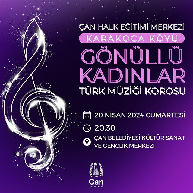 Çan Halk Eğitimi Merkezi, Kadınlar Türk Müziği Korosu'nu ağırlıyor