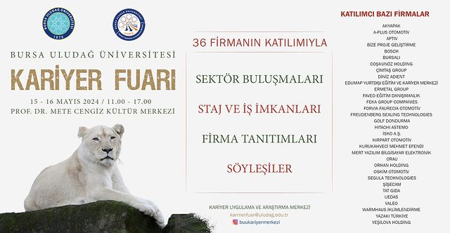 Bursa Uludağ Üniversitesi Kariyer Fuarı düzenliyor