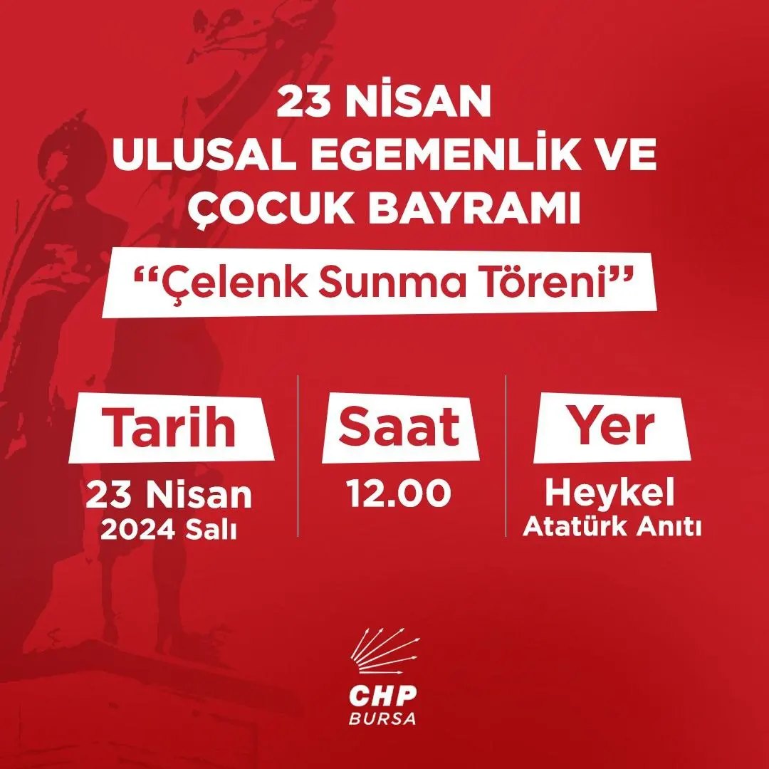 CHP Bursa İl Başkanlığı, Ulusal Egemenlik ve Çocuk Bayramı'nın 104. yıldönümünde anlamlı bir etkinlik düzenliyor.