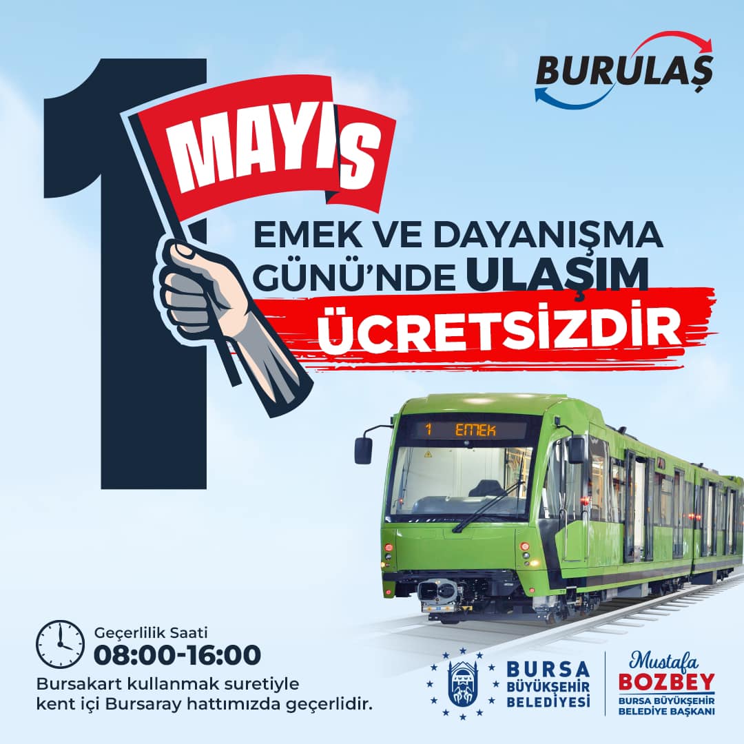 1 Mayıs'ta Bursa'da Ücretsiz Ulaşım Hizmeti