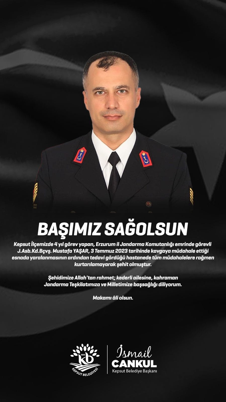 Jandarma Astsubay Mustafa Yaşar'ın Vefatı Ülkeyi Yasa Boğdu