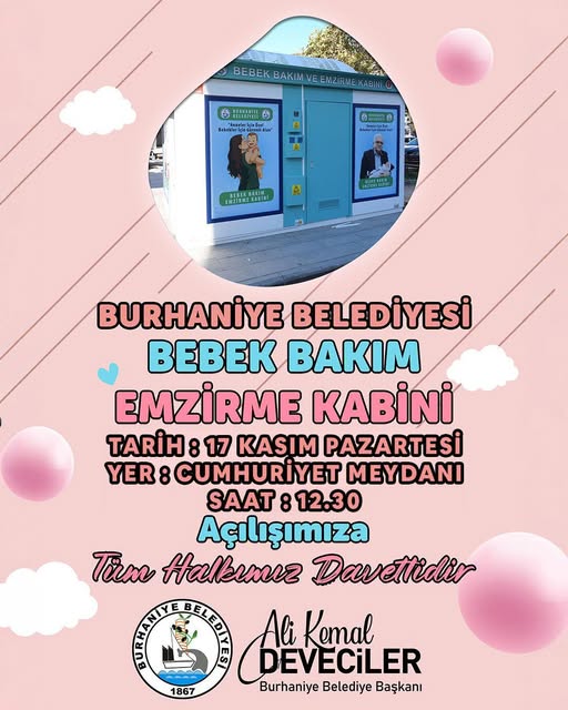 Burhaniye'de Yeni Hizmet: Cumhuriyet Meydanı'na Bebek Bakım ve Emzirme Kabini Açılıyor