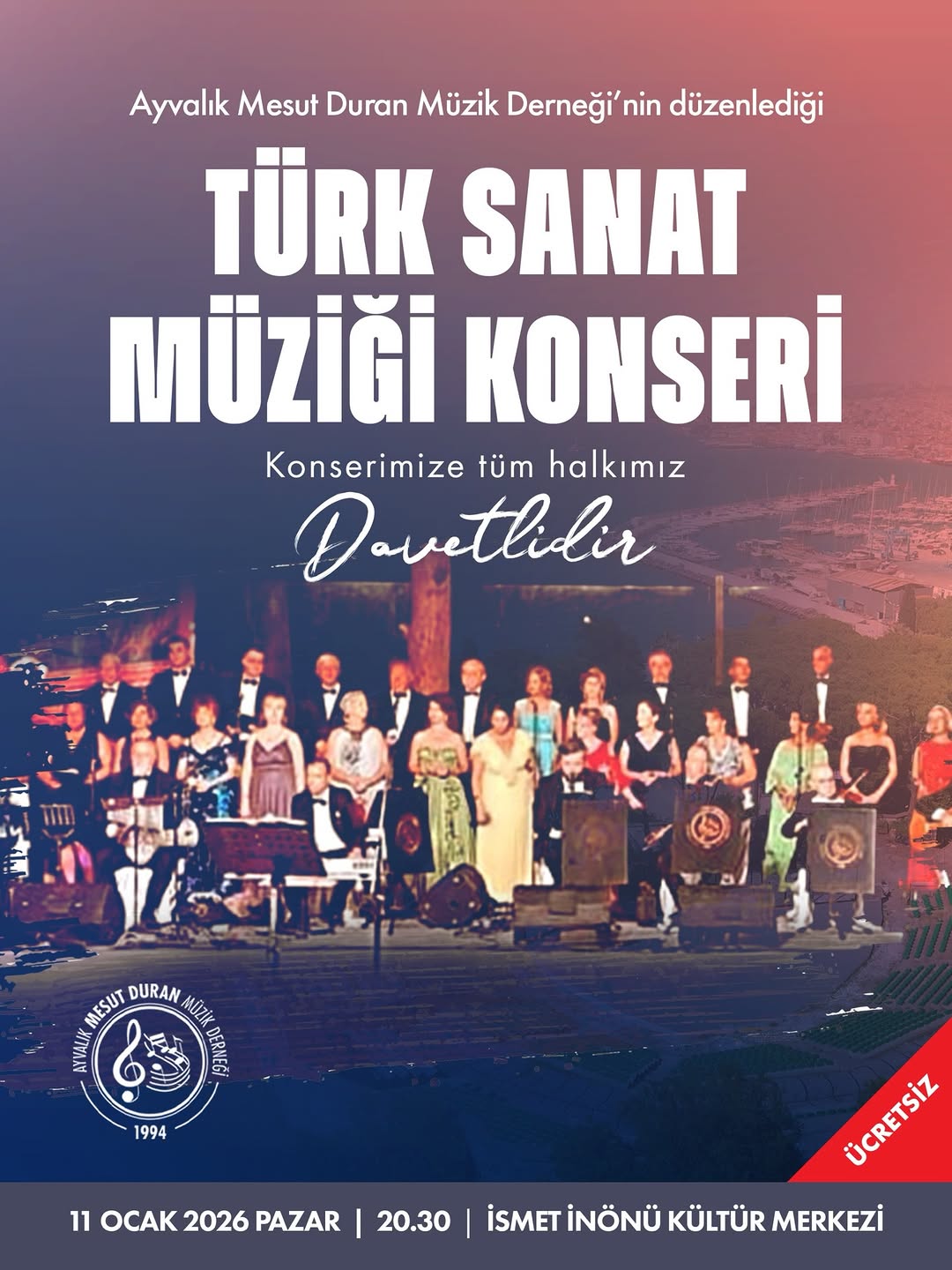 Ayvalık'ta Türk Sanat Müziği Gecesi: Ücretsiz Konser Daveti
