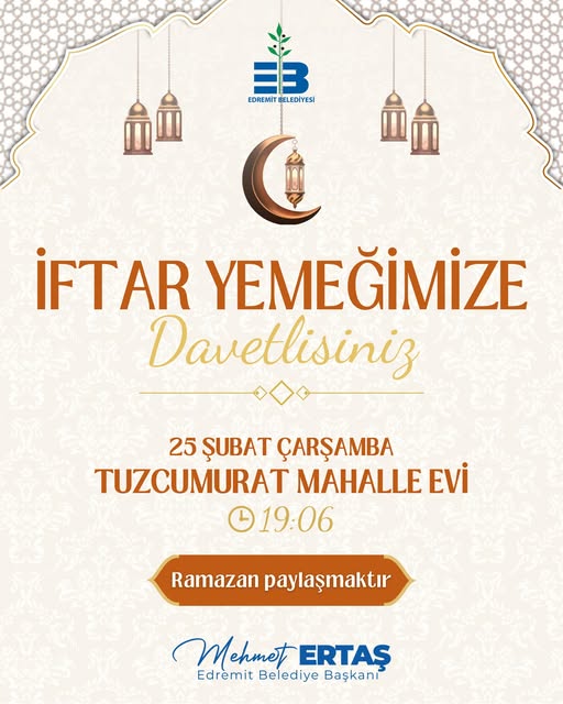 Edremit Belediyesi'nden Halka Açık İftar Sofraları