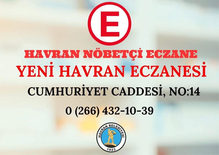 Havran'da Bugün Nöbetçi Eczane: Yeni Havran Eczanesi