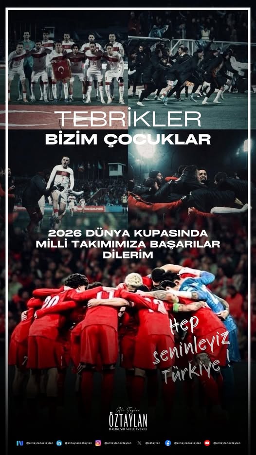 Öztaylan'dan A Milli Takım'a: 'Bizim Çocuklar' Gururlandırdı
