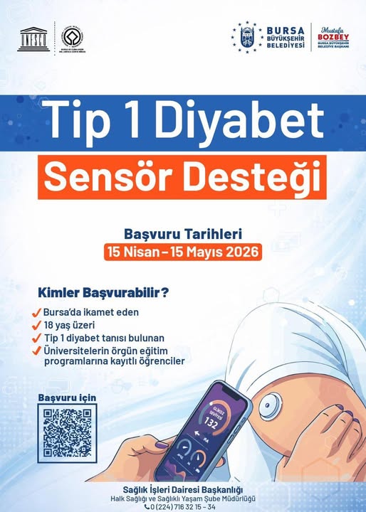 Bursa'da SGK Kapsamı Dışındaki Tip 1 Diyabetli Öğrencilere Glikoz Sensörü Desteği