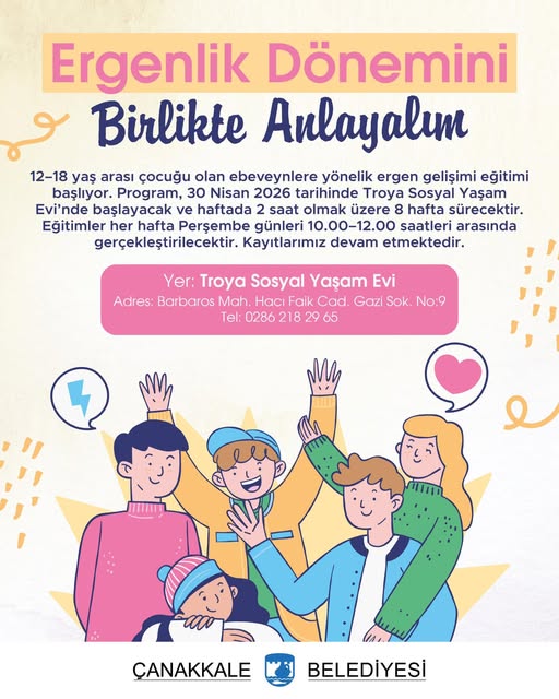 Çanakkale'de Ergenlik Eğitimi: 30 Nisan'da Başlıyor, Kontenjan Sınırlı