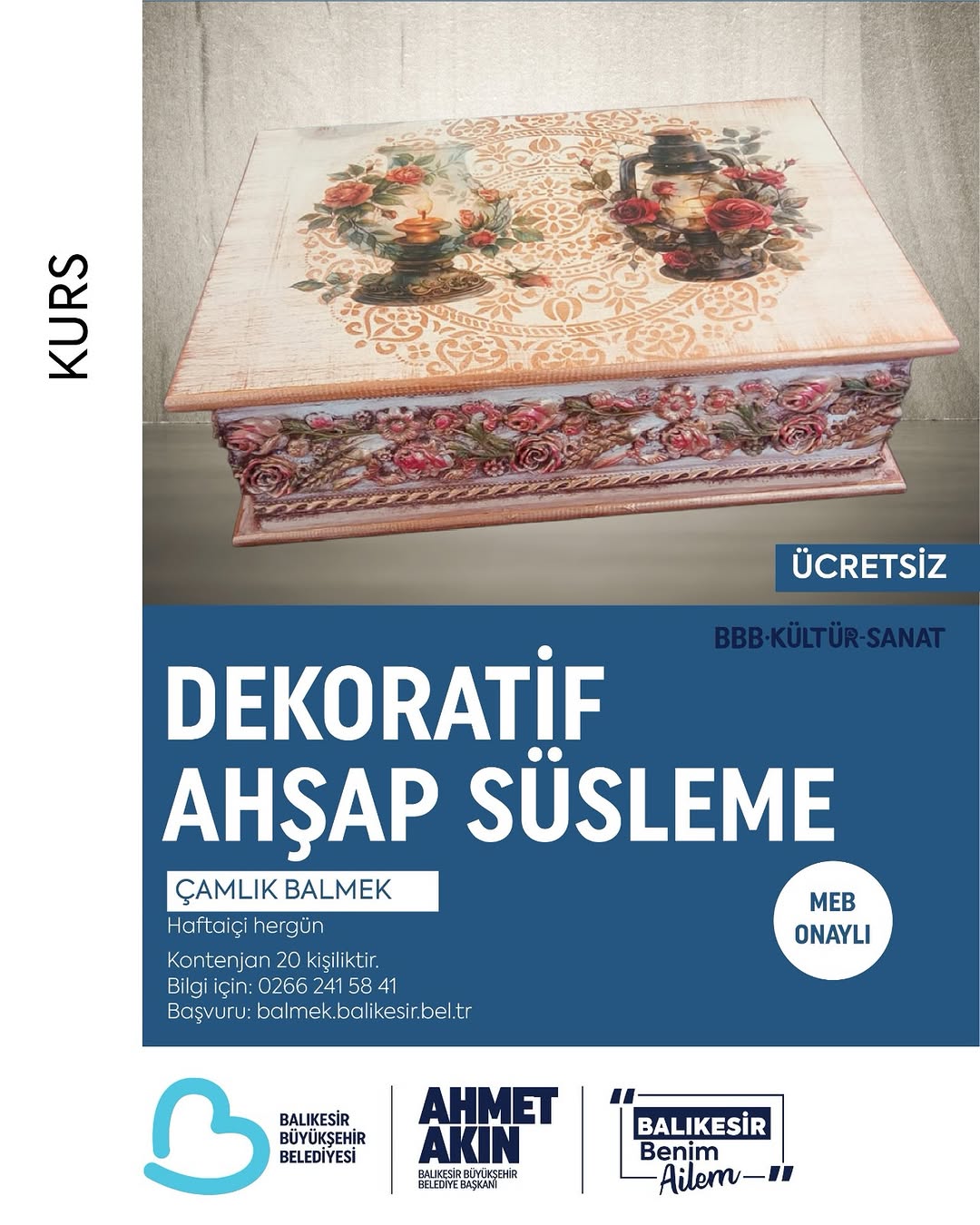 Balıkesir'de Ahşap Süsleme Kursu Başvuruları Başladı: MEB Onaylı Sertifika