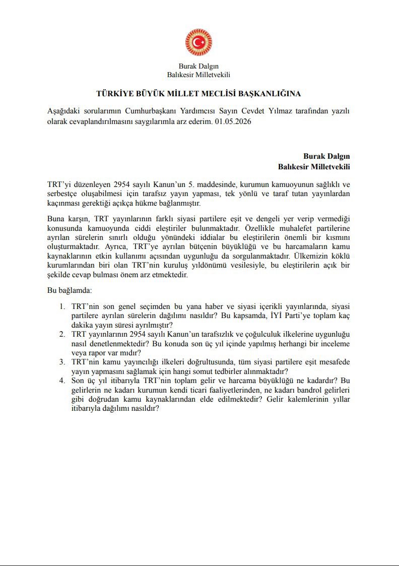 Burak Dalgın'dan TRT'ye Tarafsızlık ve Bütçe Sorusu