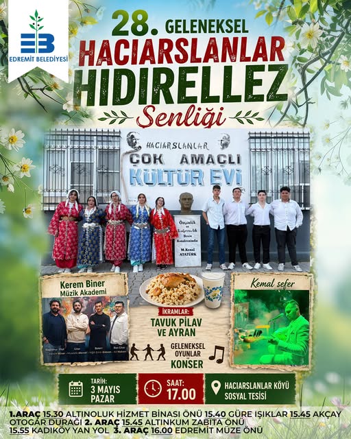 Edremit'te 28. Hacıarslanlar Hıdırellez Şenliği: Ücretsiz ve Herkese Açık