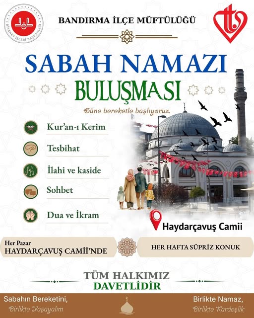 Bandırma'da Her Pazar Sabah Namazı Buluşması: Güne Bereketle Başlayın
