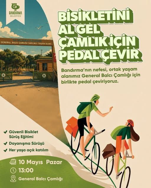 Bandırma'da Çamlık İçin Bisiklet Turu: 10 Mayıs'ta Farkındalık İçin Pedal Çevir