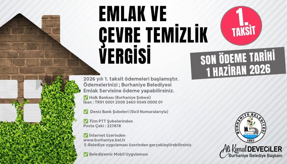 Burhaniye'de Emlak ve Çevre Vergisi Ödemeleri İçin Son Gün 1 Haziran