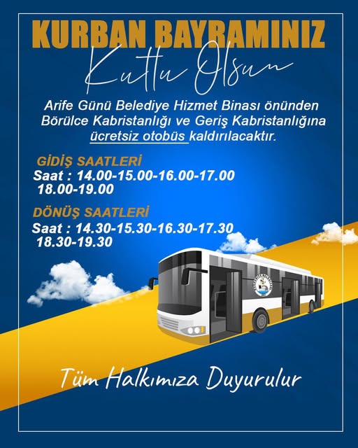 Burhaniye'de Kurban Bayramı İçin Ücretsiz Otobüs Seferleri Düzenleniyor