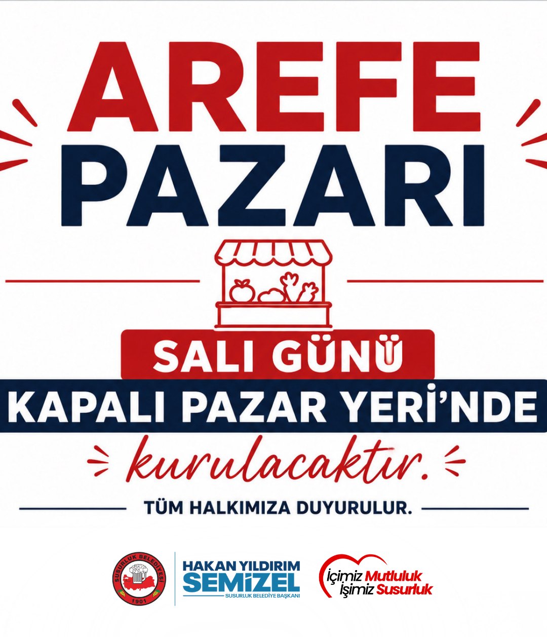 Susurluk'ta Kurban Bayramı Öncesi Arefe Pazarı Kurulacak