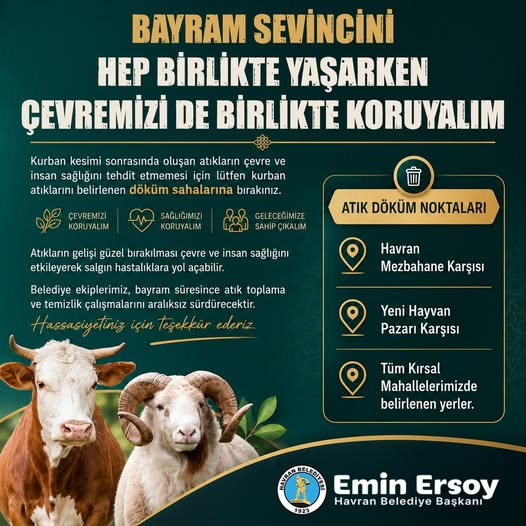 Havran'da Bayram Temizliği: Atık Döküm Noktaları Açıklandı