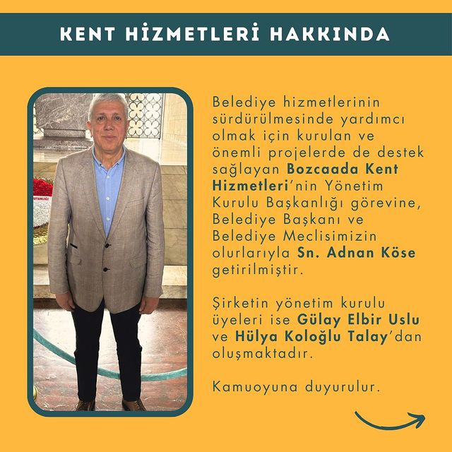 Bozcaada Belediyesinde Yeni Atama