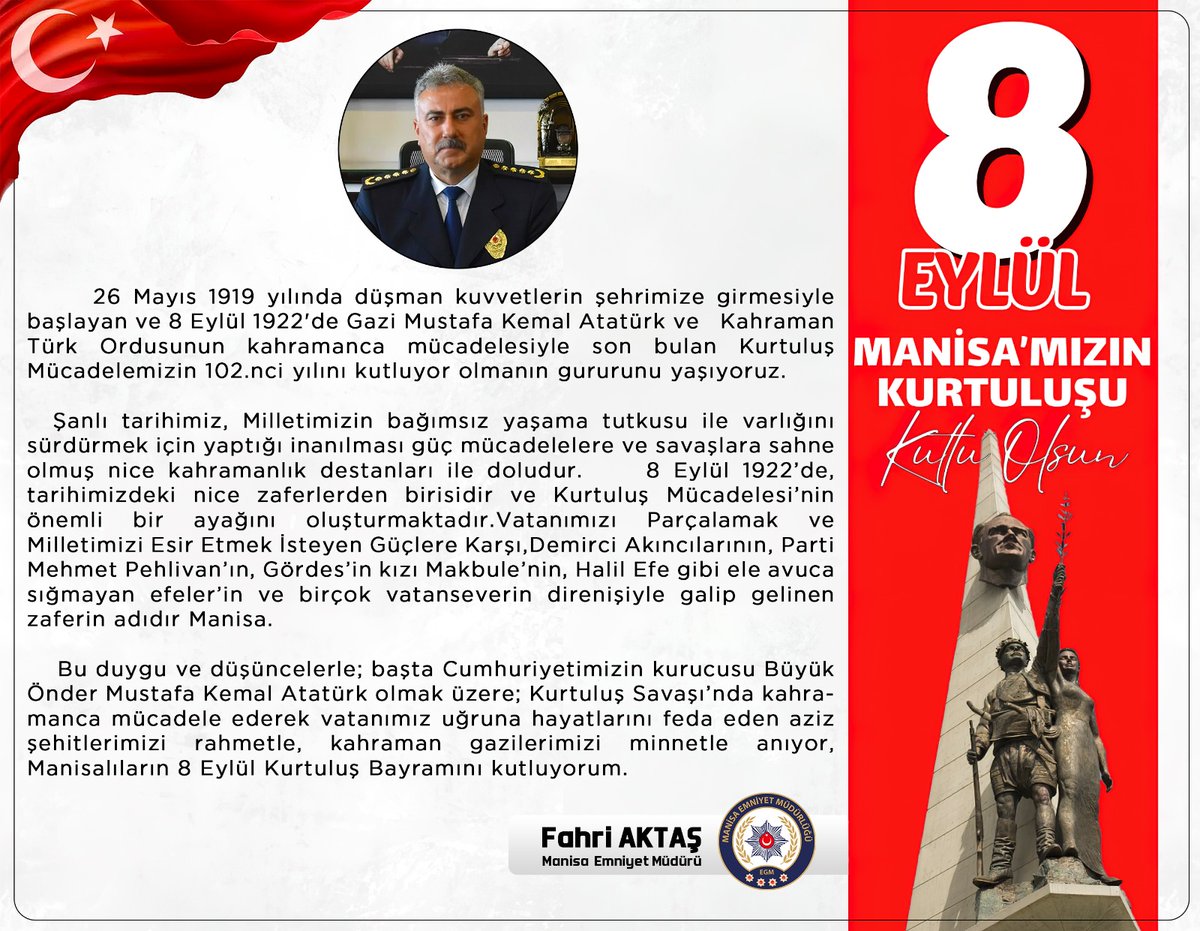 Manisa İl Emniyet Müdüründen Duyarlılık Mesajı