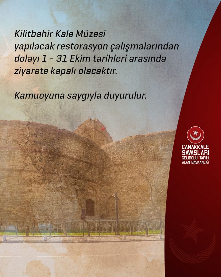 Kilitbahir Kale Müzesi Ziyarete Kapatıldı