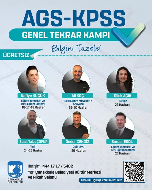 Çanakkale Belediyesi'nden KPSS Adaylarına Ücretsiz Genel Tekrar Kampı