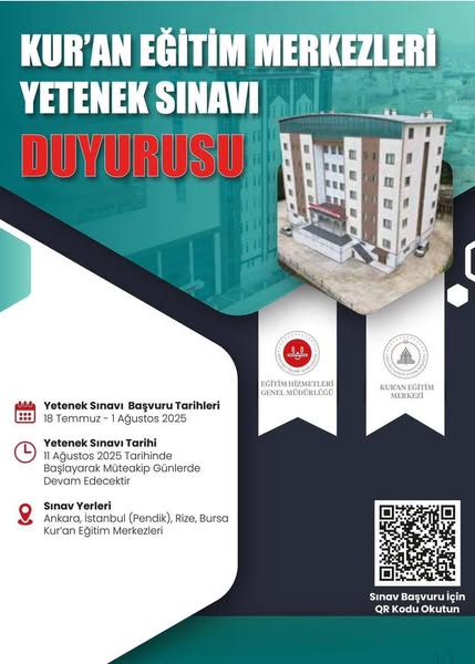 Balıkesir'de Kur'an Eğitim Merkezi Yetenek Sınavı Başvuruları Başladı