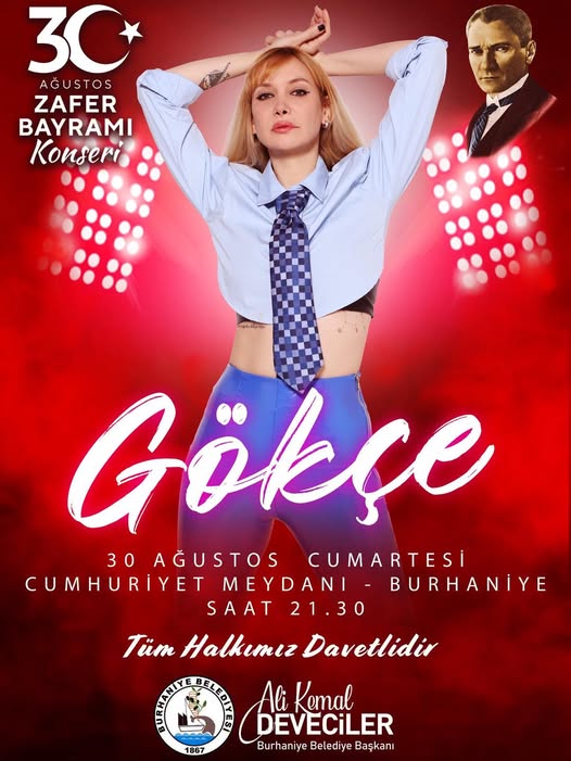 Burhaniye'de 30 Ağustos Zafer Bayramı Gökçe Konseriyle Kutlanacak