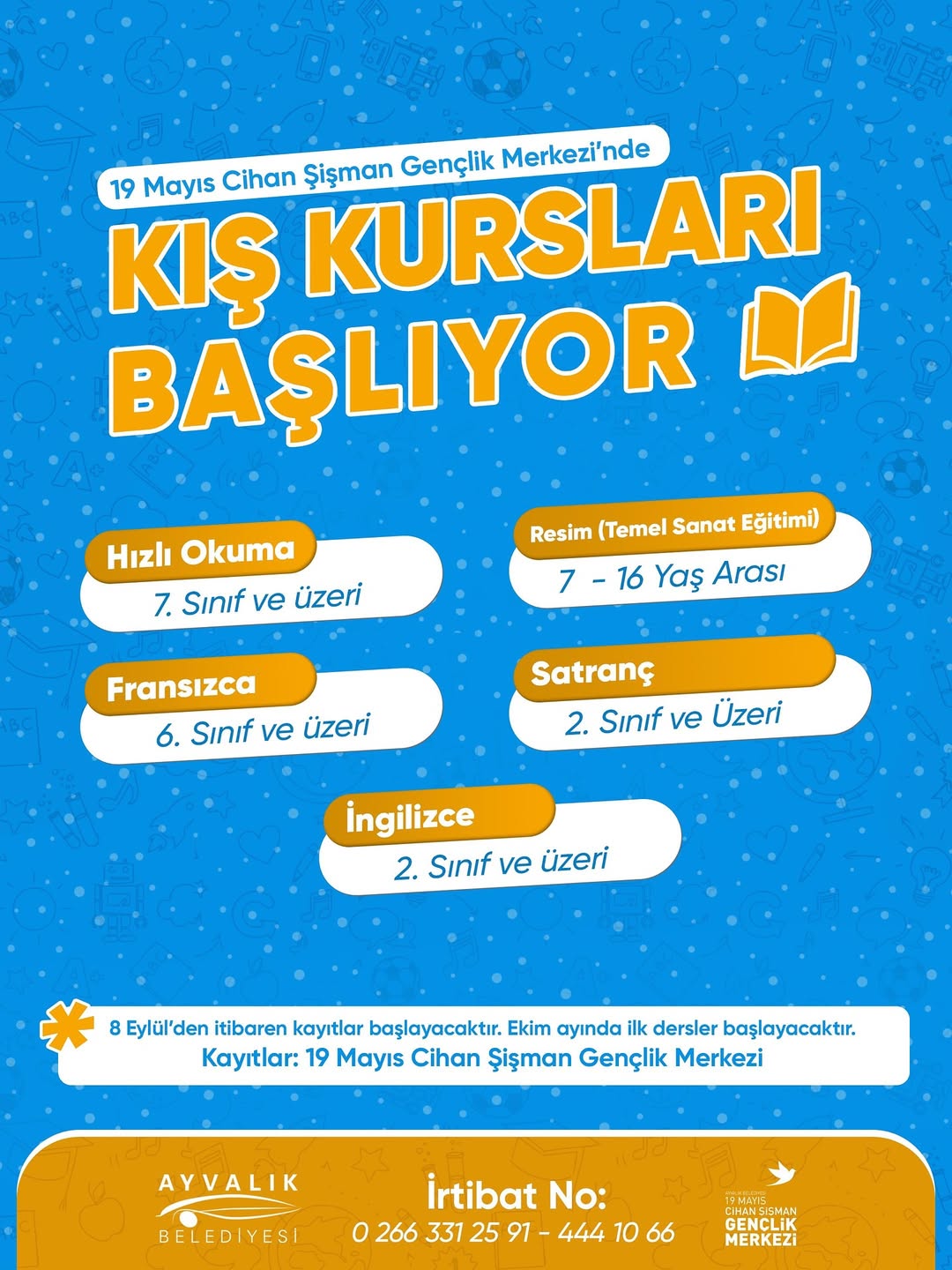 Ayvalık Belediyesi Kış Kursları Başlıyor: Yeni Dönemde Yeteneklerinizi Keşfedin