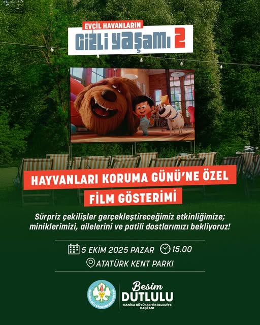 Manisa'da Dünya Hayvanları Koruma Günü'ne Özel Ücretsiz Film Gösterimi