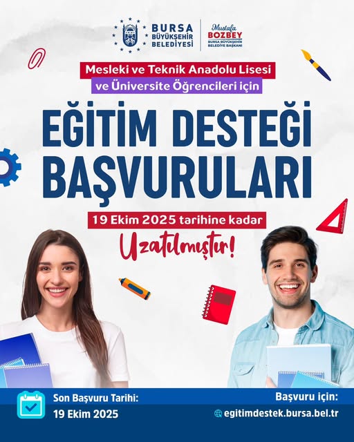 Bursa Büyükşehir Belediyesi Eğitim Desteği Başvuru Süresini Uzattı