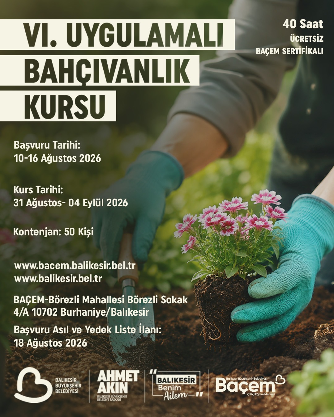 BAÇEM’DE BAHÇIVANLIK EĞİTİMİNDE ALTINCI BULUŞMA