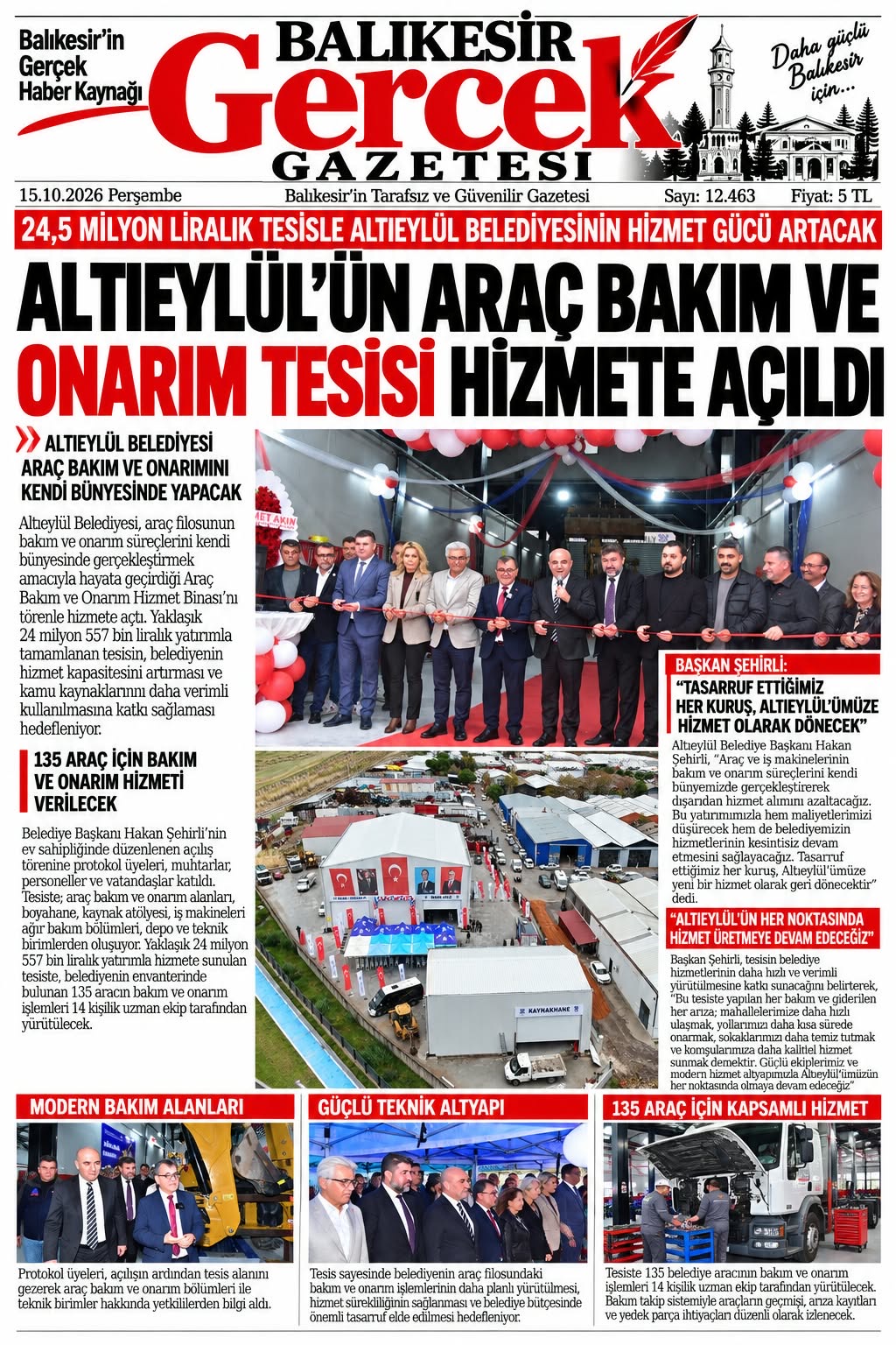 ALTIEYLÜL BELEDİYESİ ARAÇ BAKIM VE ONARIMINI KENDİ BÜNYESİNDE YAPACAK