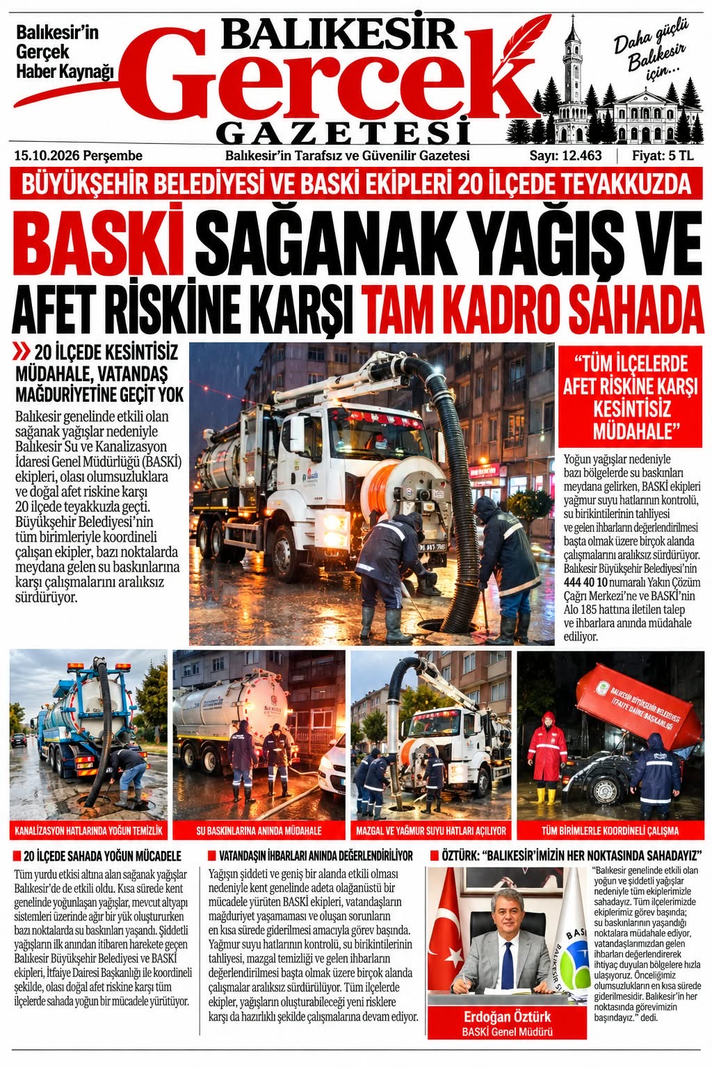 Büyükşehir Belediyesi ve BASKİ Ekipleri 20 İlçede Teyakkuzda